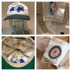 90s Vintage embroidered white Orlando Magic snapback cap